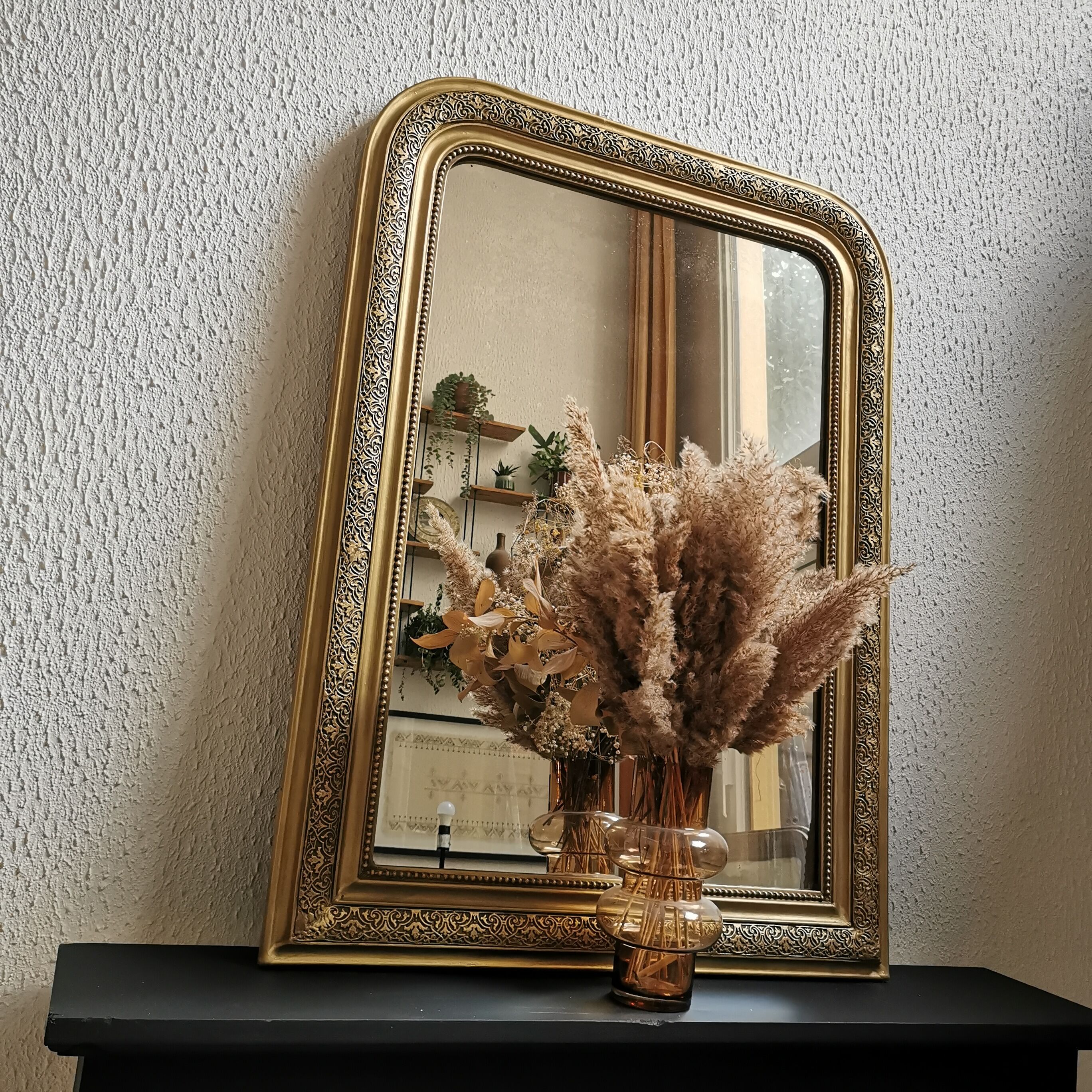 Mirror 99 x 72 cm gilded Louis Philippe old
