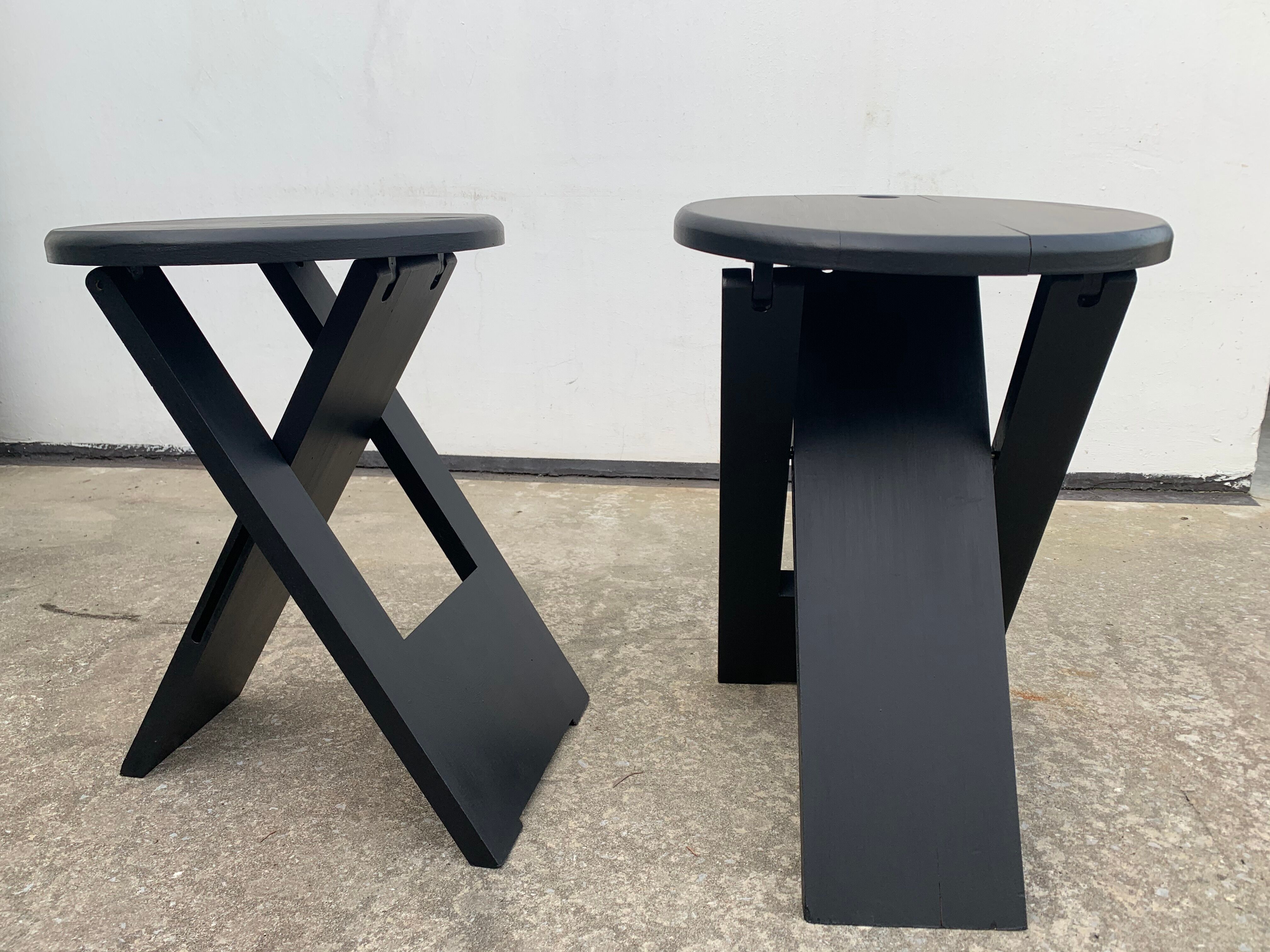 4 adrian Reed and Roger Tallon 1970 wooden folding stools