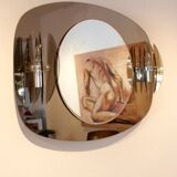 Miroir en verre italien à deux tons avec appliques en verre