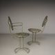 Chaises de jardin modernistes en acier. Années 1960. Lot de 2.