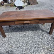 Antique solid oak coffee table, 130cm L