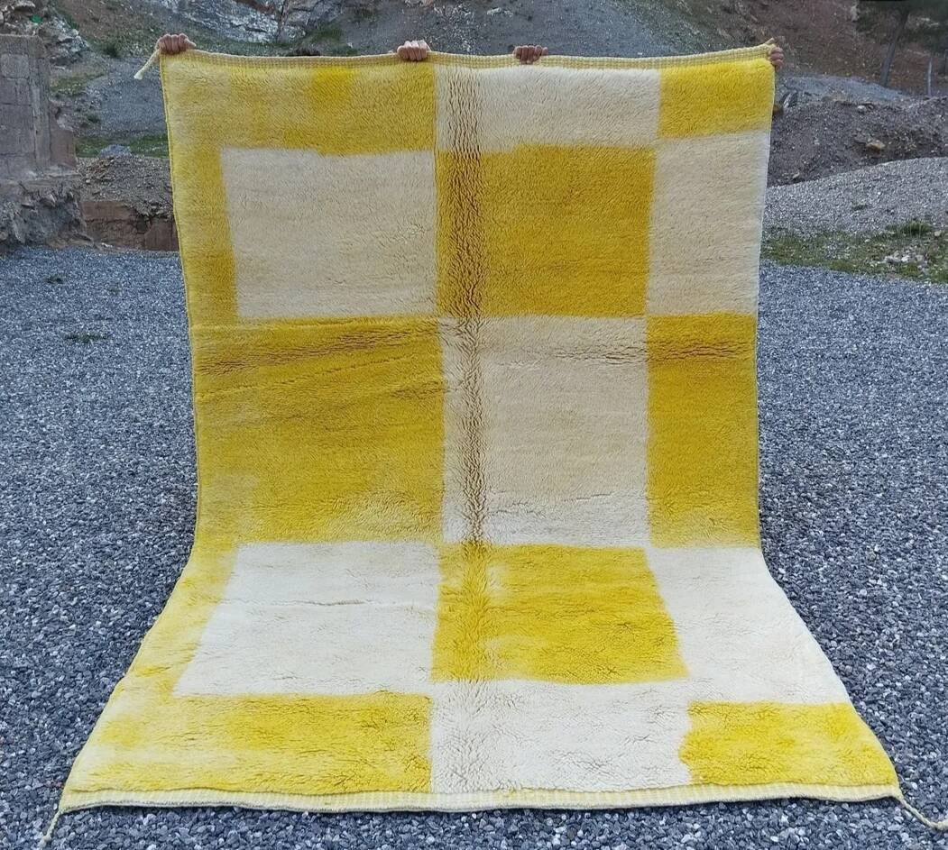 Handmade yellow Azilal rug 250cmx 200cm