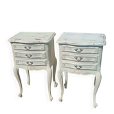 Pair of Louis XV style patinated bedside tables