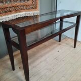 Contemporary console in varnished wood