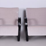 Pair of grey H-269 Armchairs designed by Jindrich Halabala for UP Zavody, 1930s