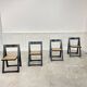 4 chaises vintage pliantes en bois et cannage