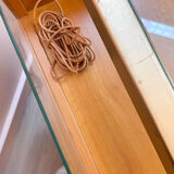 Beech and glass showcase 70s