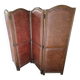 4-leaf wood and leather screen