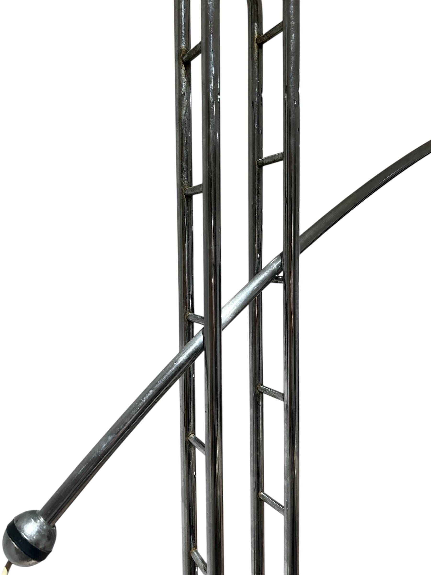 Floor lamp, vintage 1970 in travertine and chrome