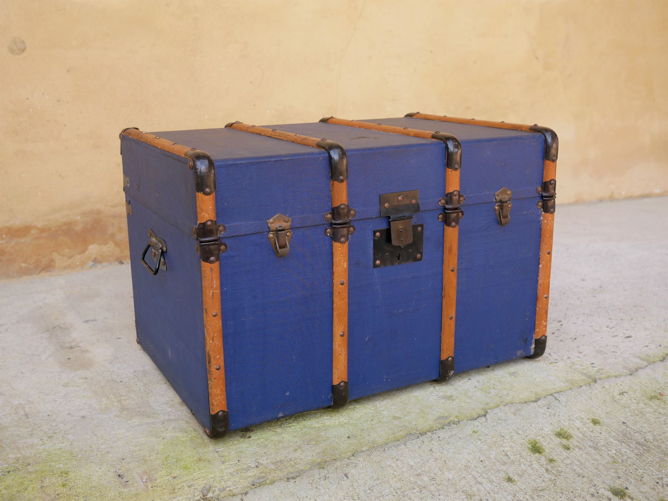 Blue vintage trunk