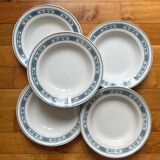 5 deep iron earthenware plates Pasteur Moulin des Loups & Hamage