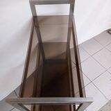 Metal and smoked glass shelf