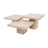 Un ensemble de 3 tables gigognes italiennes vintage en travertin