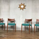 Scandinavian 4 series in teak and psychedelic fabric 1950