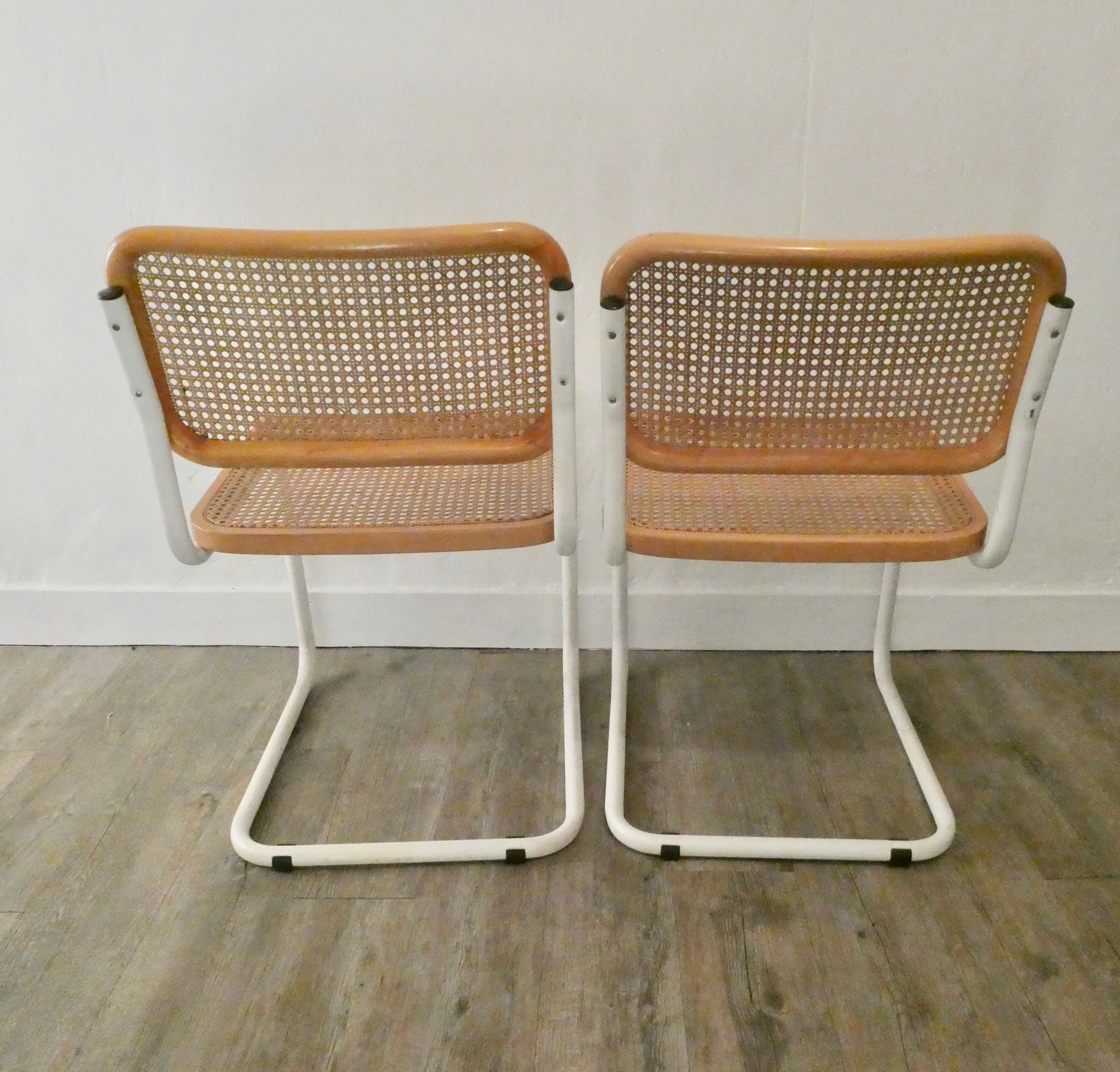 Pair of B32 chairs by Marcel Breuer, Made in Italy