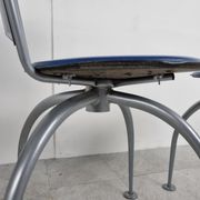 Chaises de salle à manger en métal post-modernes, années 1990
