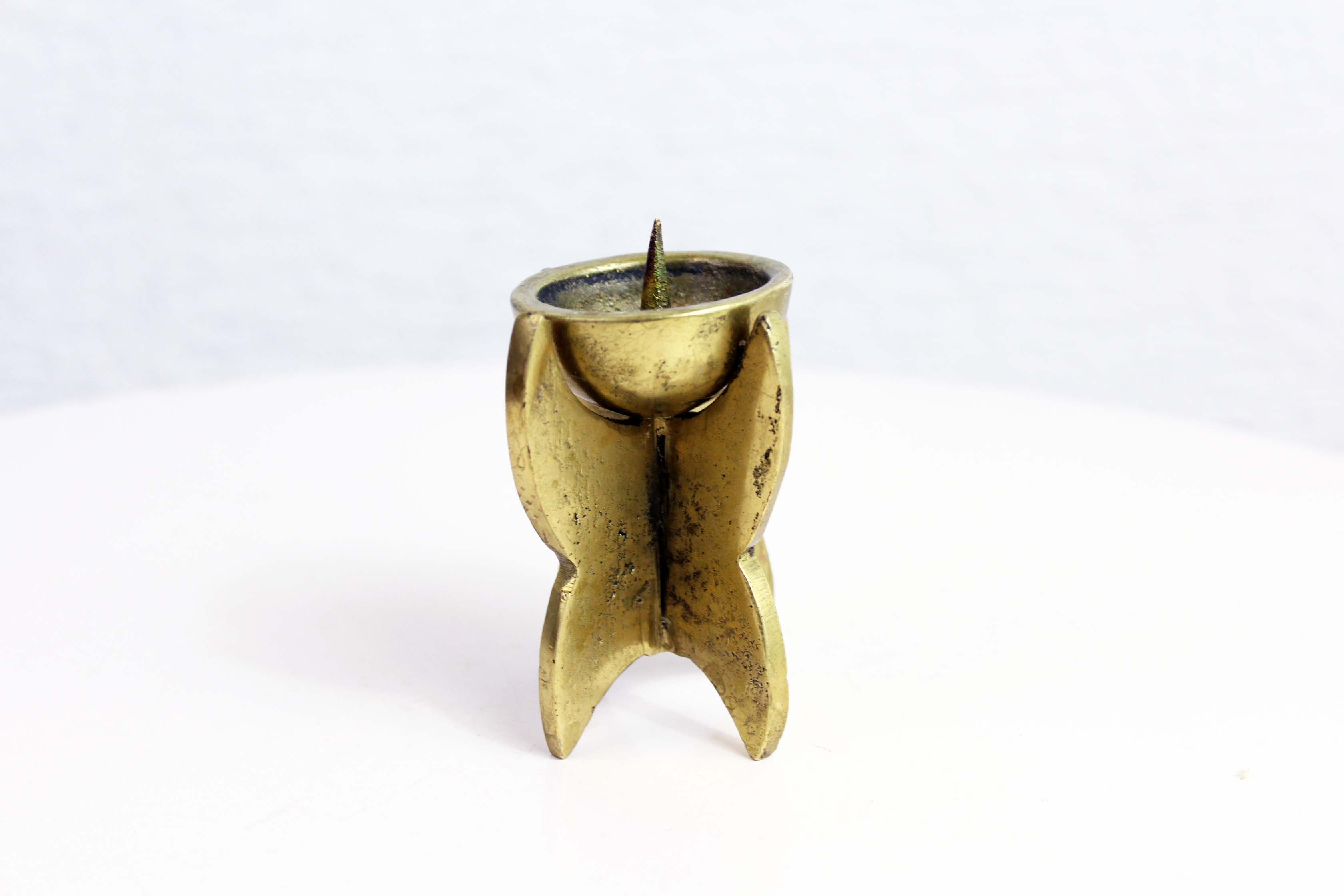 Brutalist candleholder bronze