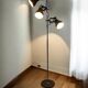 Vintage brown floor lamp with 3 spotlights