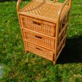 Vintage rattan chest of drawers