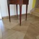 Bouillotte side table - mahogany veneer - white marble - Louis XVI - 1950