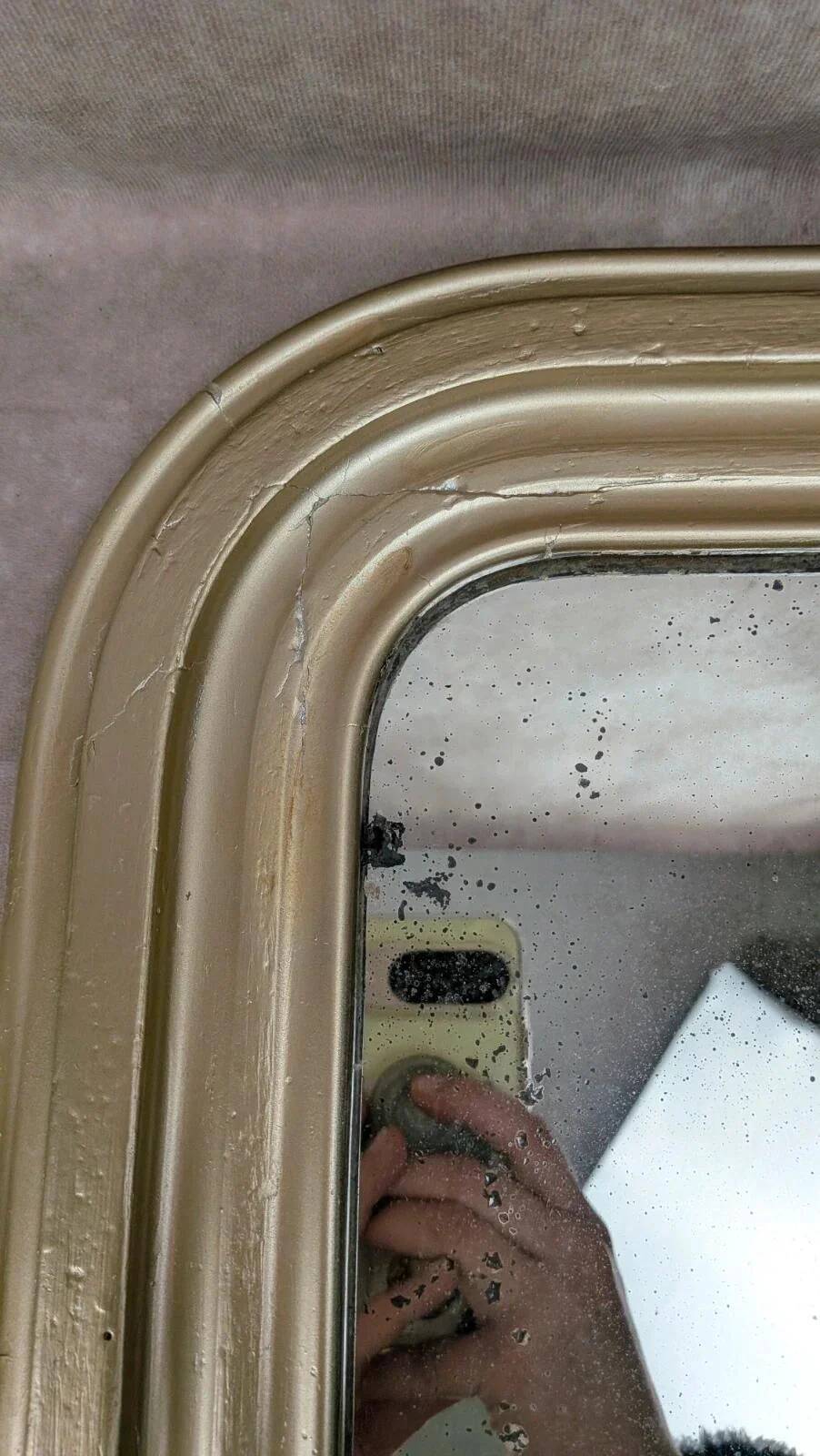 Antique Louis-Philippe style gilded patinated mirror