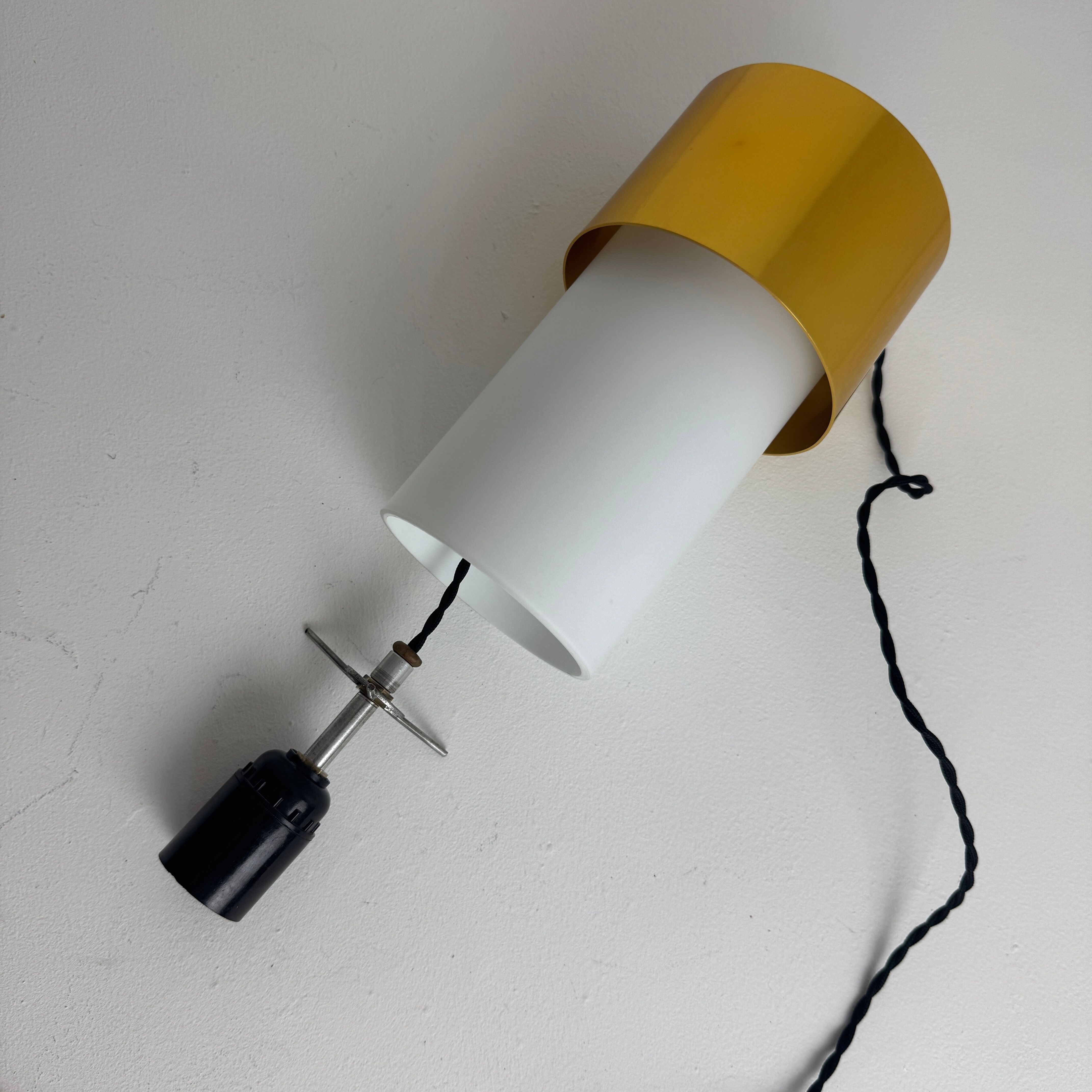 Vintage opaline suspension light from the 1970s
