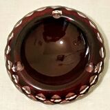 Cut Overlay crystal ashtray Bohemian crystal factory with three notches cigarettes - perfect condition