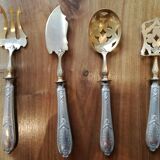 Cutlery with mignardises Late nineteenth silver and vermeil