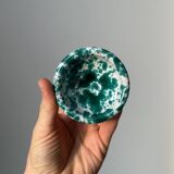 Salière et poivrière en céramique, vertes et blanches