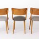 Set of 4 Vintage Bentwood Dining Chairs, 1950s German Mid-Century Beech