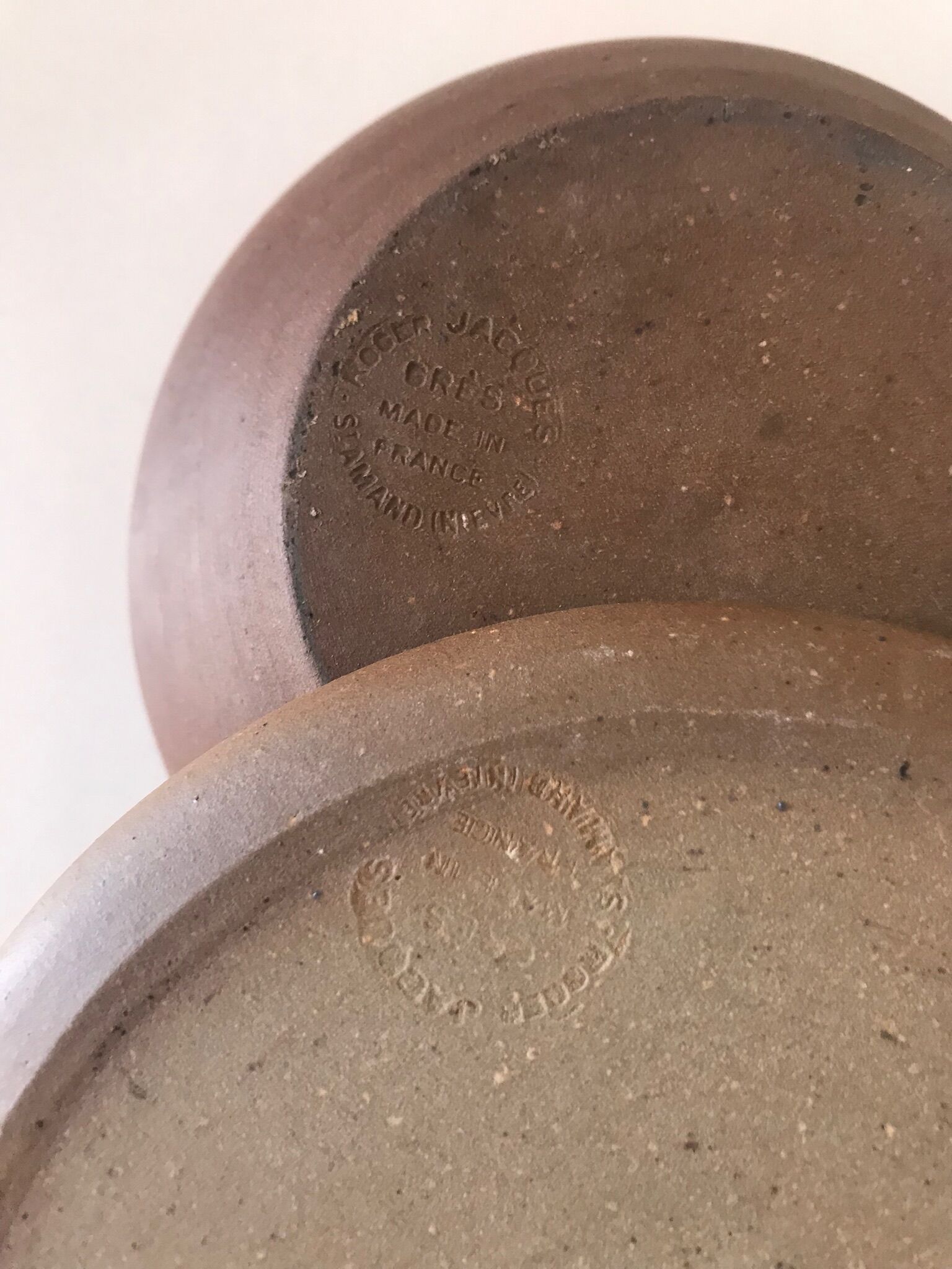 Vintage ceramic sandstone cups and cups Roger Jacques