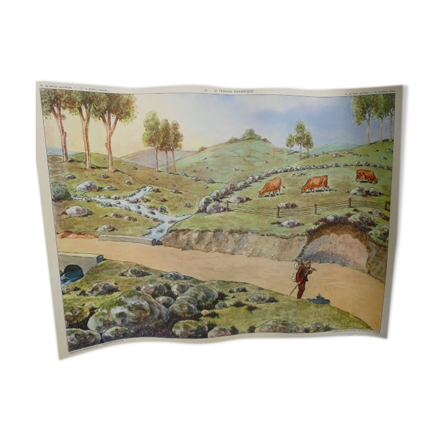 Rossignol school poster N°15 and 16 the limestone plateau and granite terrain