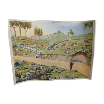 Rossignol school poster N°15 and 16 the limestone plateau and granite terrain