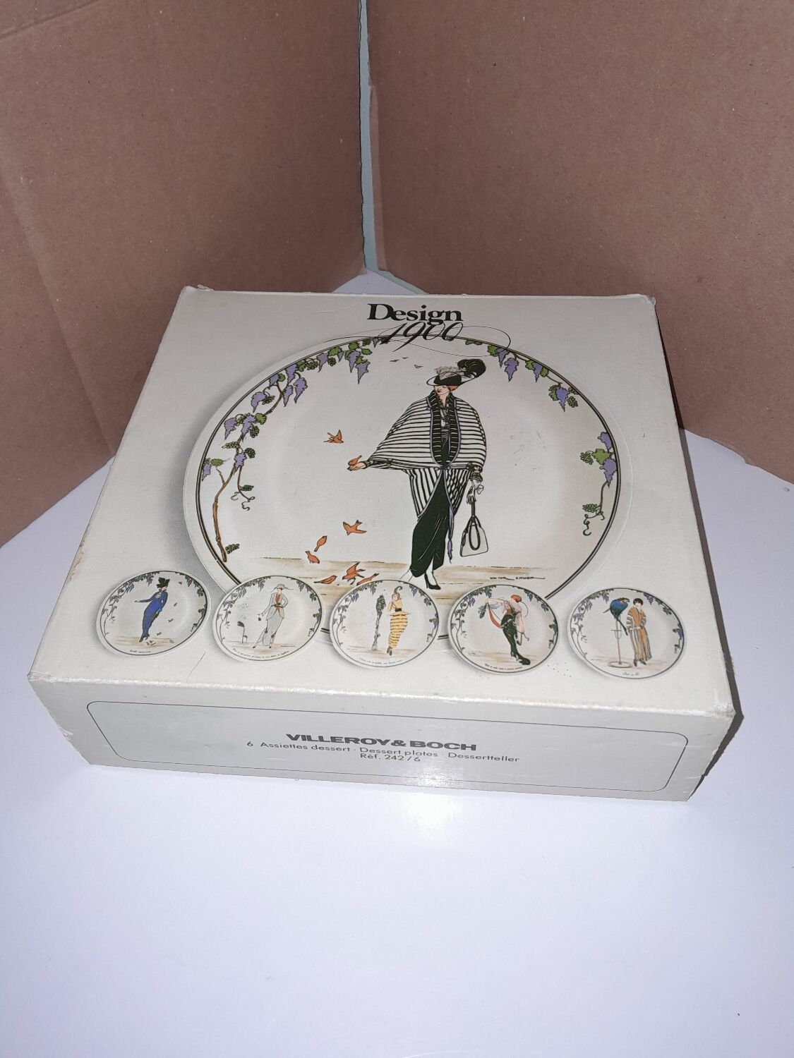 6 dessert plates Villeroy and Boch design 1900