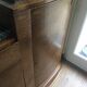 Buffet wood wood Art Deco black marble trays