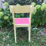 Chaise en bois et formica