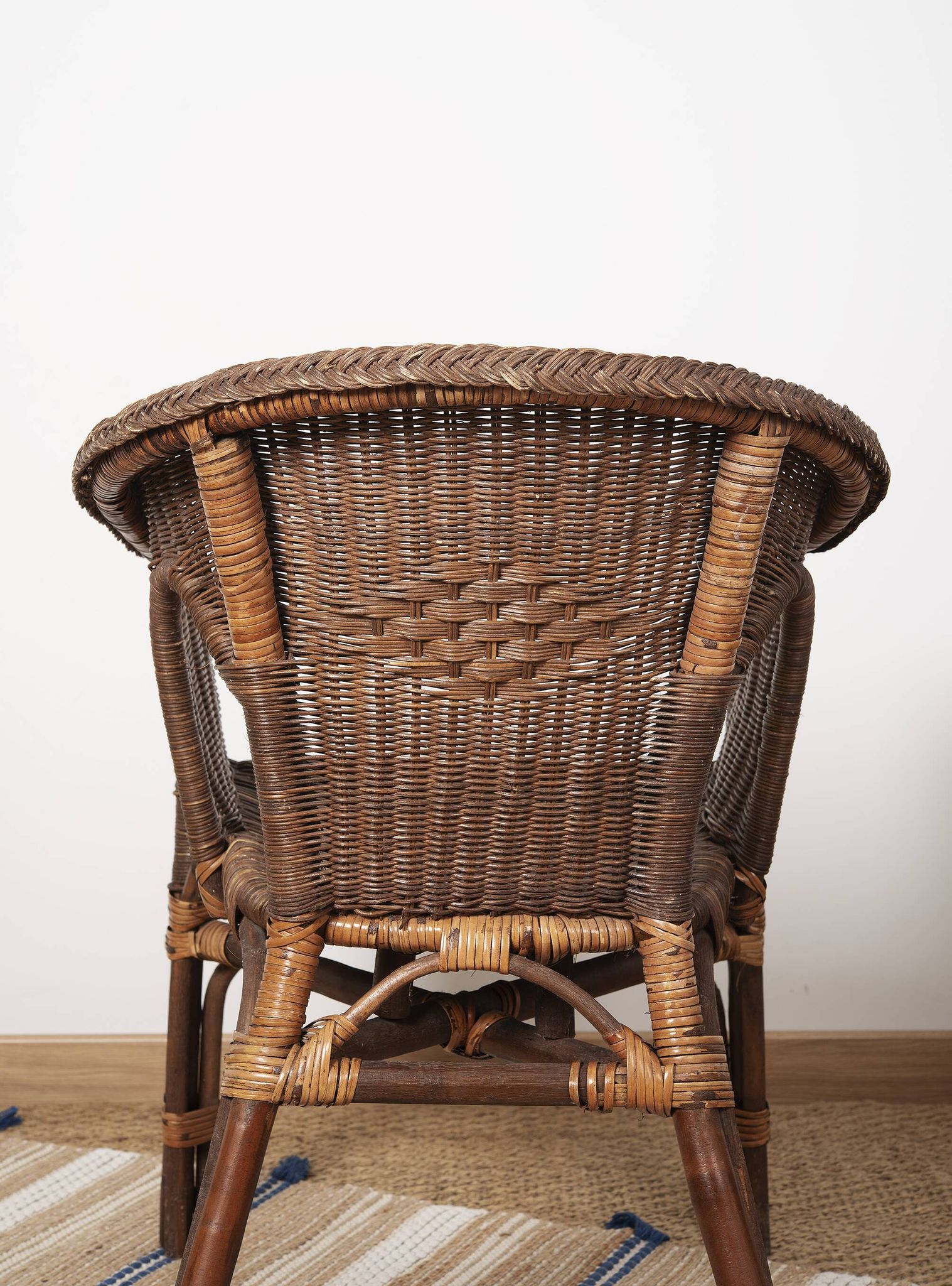 Fauteuil Rotin Vintage, en osier, lot de 3