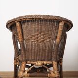 Vintage Rattan Armchair, wicker, set of 3