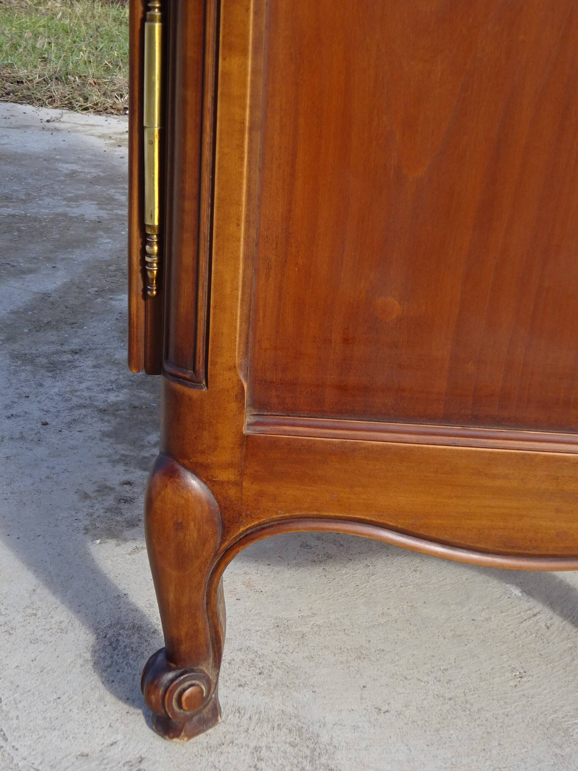 Louis XV style bonnetière in solid cherry wood