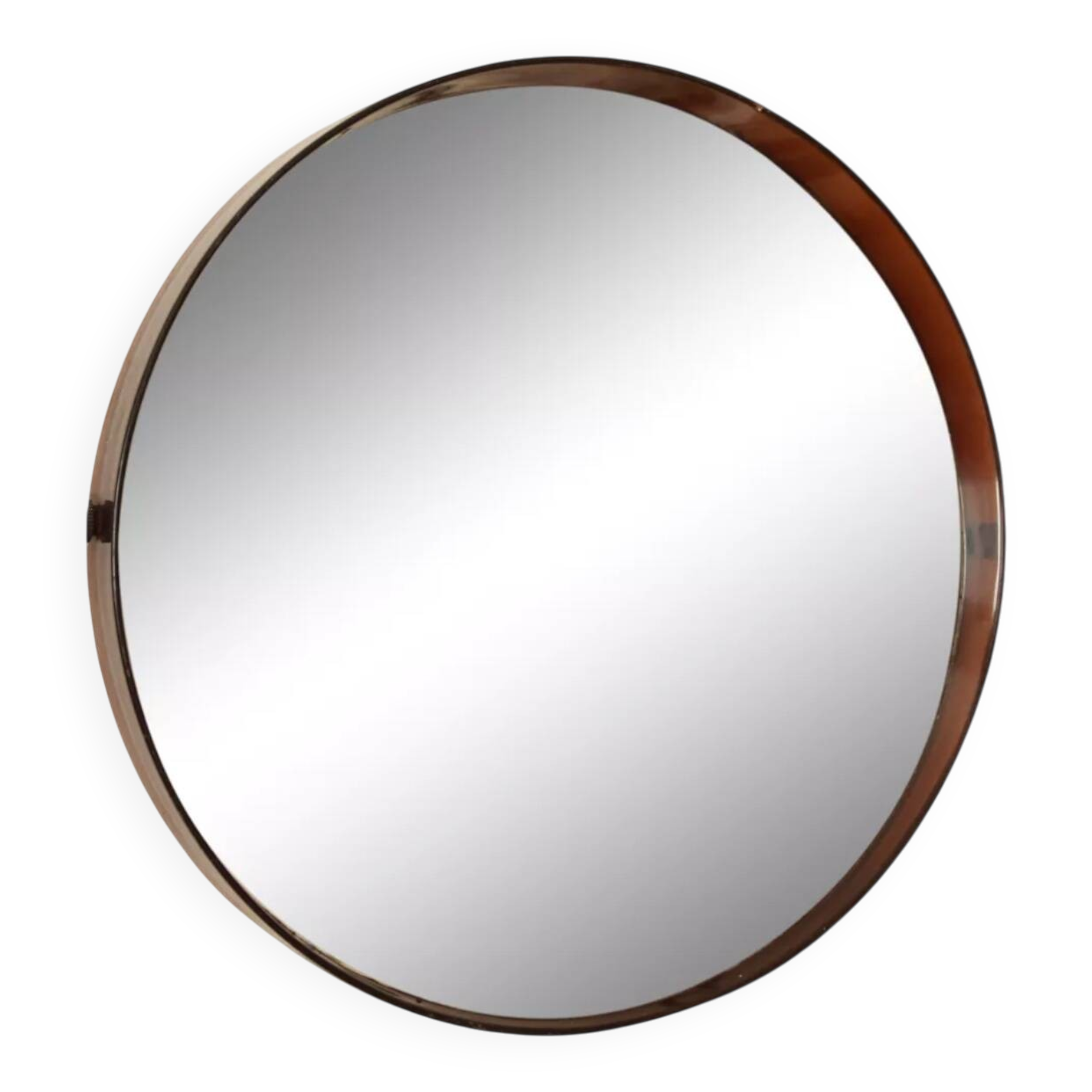 50 cm - Large round vintage wall mirror in smoked Plexiglas - 1960s-70s