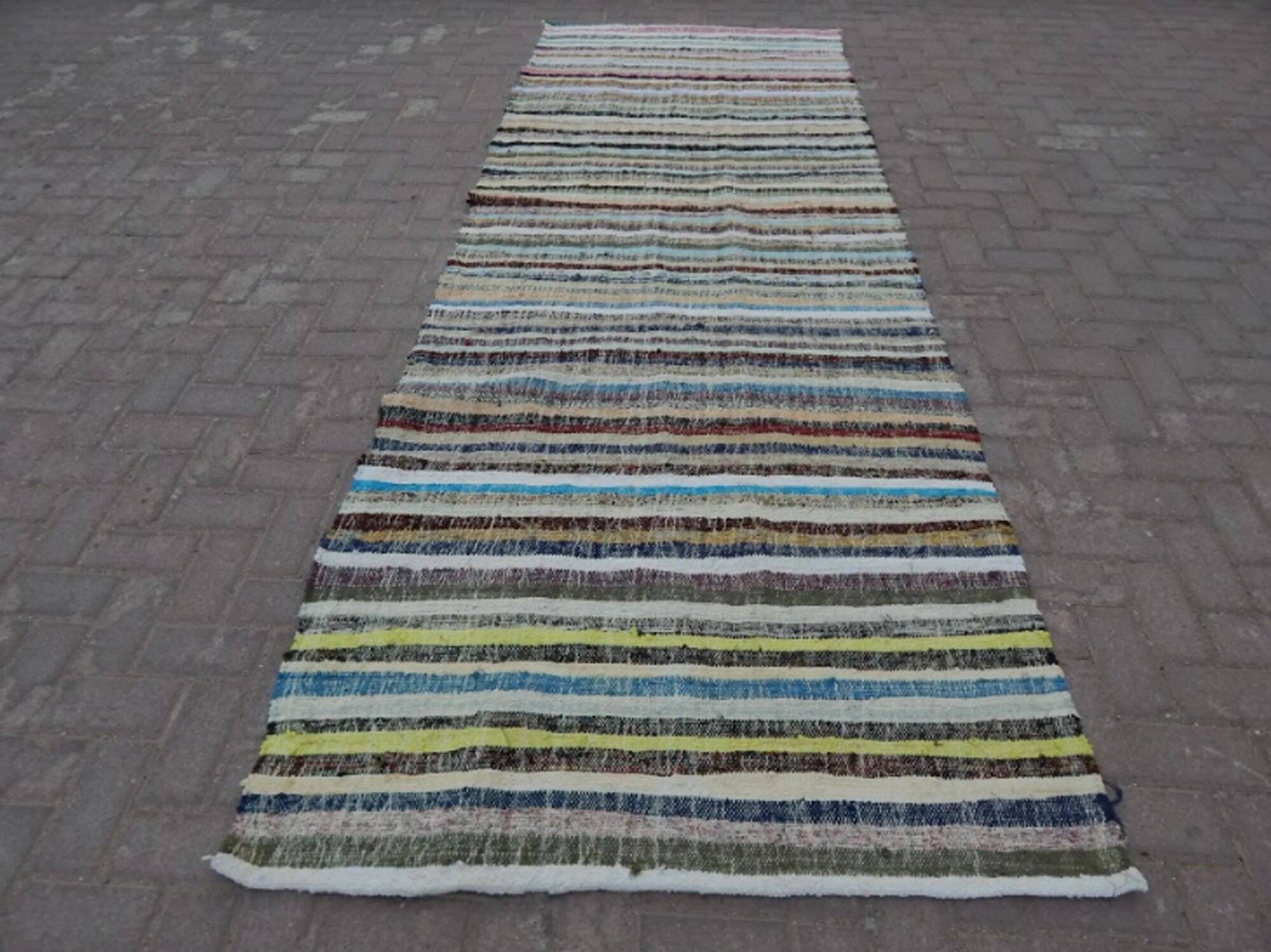 Vintage Turkish hallway rug 120x321 cm
