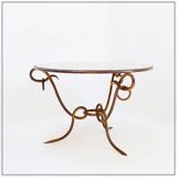 Gilded iron coffee table by René Drouet - 1940s