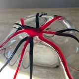 Vintage ball vase in blown glass and glass paste