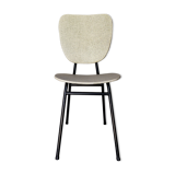 Chaise skaï moucheté et pieds tubes de métal noirs années 50