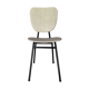 Chaise skaï moucheté et pieds tubes de métal noirs années 50