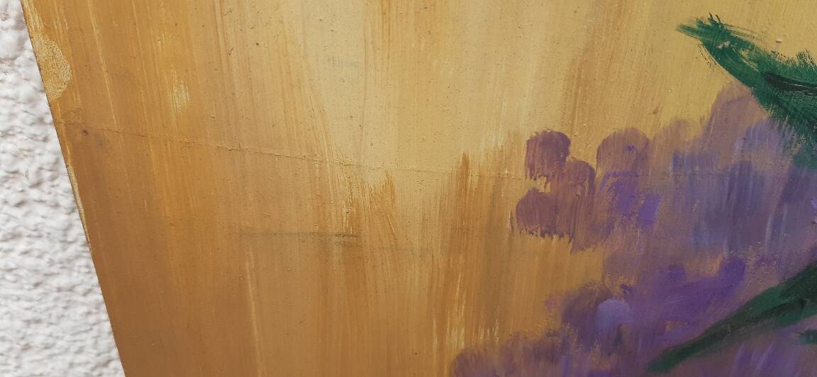Paul blin (20th century) large oil on isorel – bouquet of lilacs 101 × 68