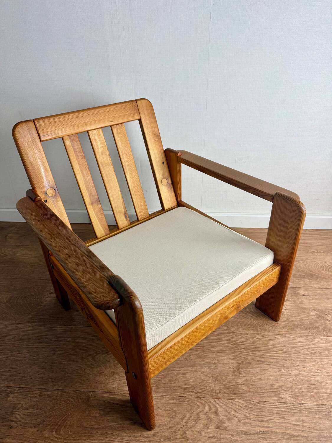 Solid pine armchair