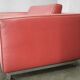 Wittmann Oversized Red Leather Lounge Armchairs and Ottoman, Austria