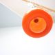 Vintage orange glass pendant lamp, Czechoslovakia, circa 1970.