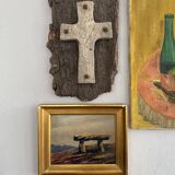 Huile 19e et cadre doré